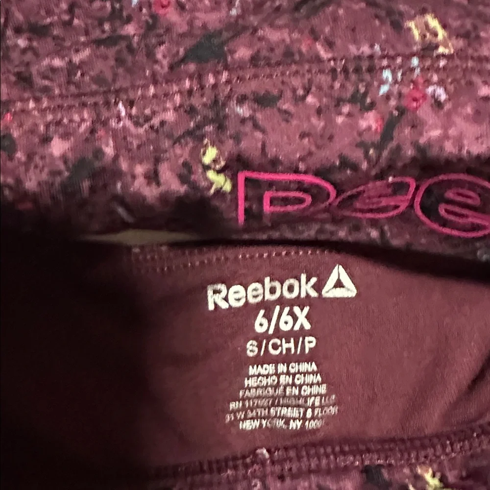 Reebok Maroon and Multicolor Sports Bra